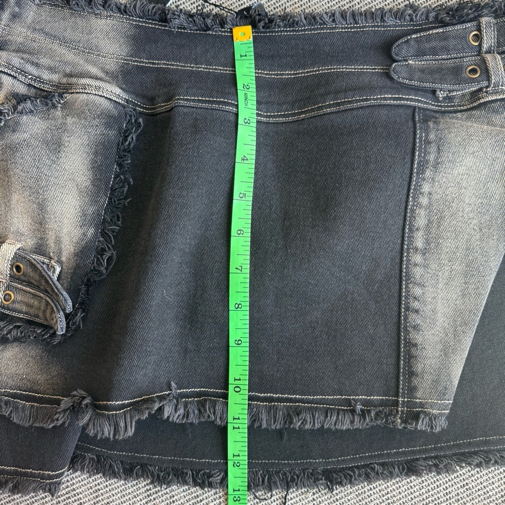 Outcast Black Wynn Denim Mini Skirt with Buckle Details and One Pocket NWT - Picture 9 of 15